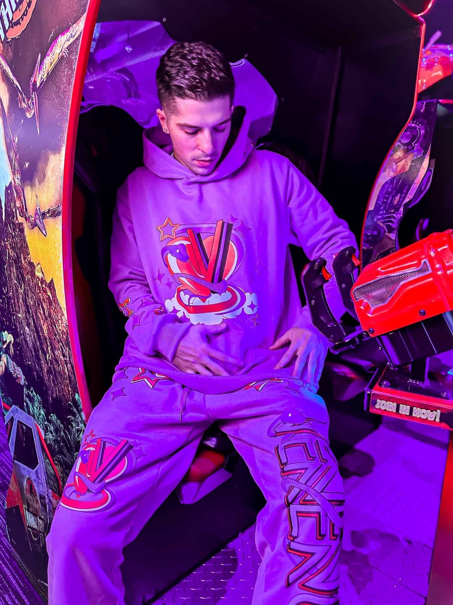 Veneno Paradise Purple Flare Pants