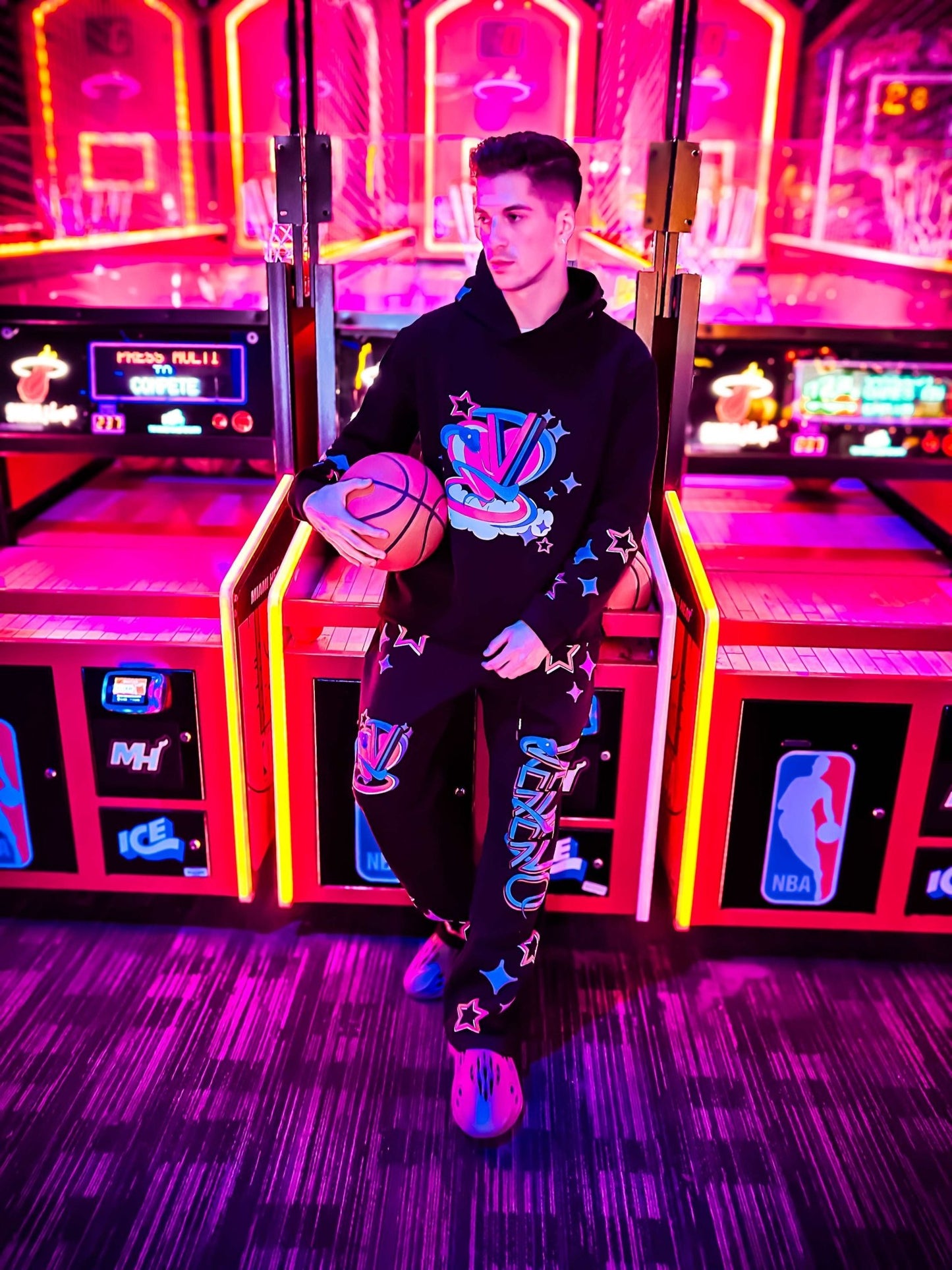 Veneno Galaxy Black Flare Pants