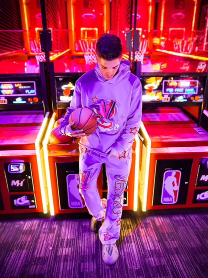 Veneno Paradise Purple Flare Pants