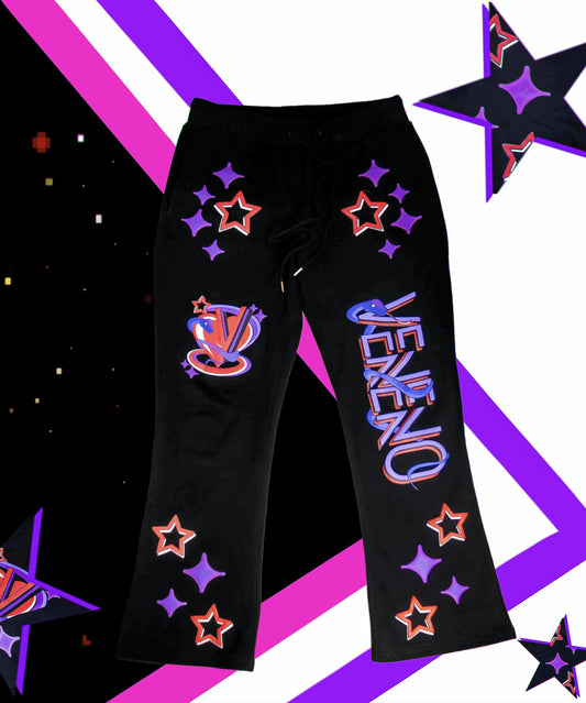 Veneno Galaxy Black Flare Pants