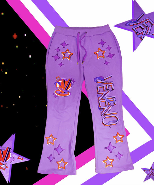 Veneno Paradise Purple Flare Pants